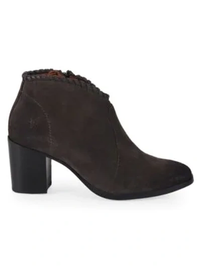 Frye Nora Whipstitch Suede Ankle Boots In Smoke