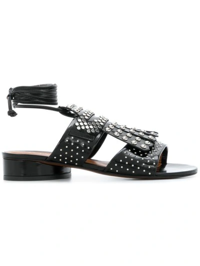 Robert Clergerie Studded Open Toe Sandals In Black