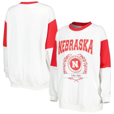 Gameday Couture White Nebraska Huskers It's A Vibe Dolman Pullover Sweatshirt