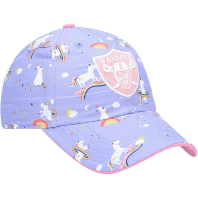 47 Girls Preschool ' Purple Las Vegas Raiders Unicorn Clean Up Adjustable Hat