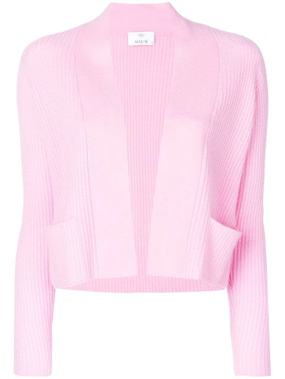 Allude Ribbed Cardigan In Pink
