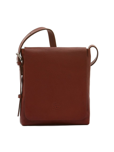 Il Bisonte Men's Brolio Leather Crossbody Bag In Cognac