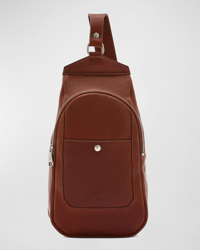 Il Bisonte Men's Cosimo Leather Single-shoulder Backpack In Cognac