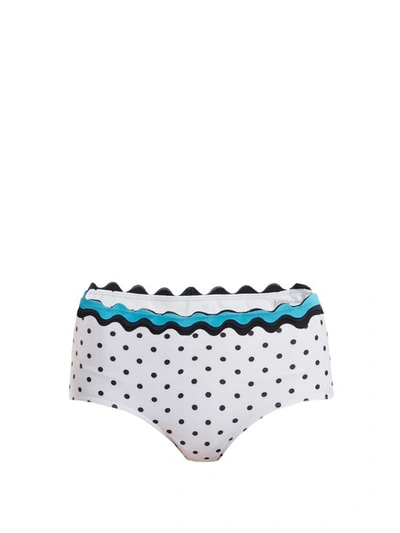 Rye Sandy Scallop-edged High-rise Bikini Briefs In White