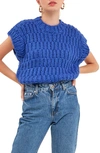 English Factory Chunky Cap Sleeve Sweater In Blue