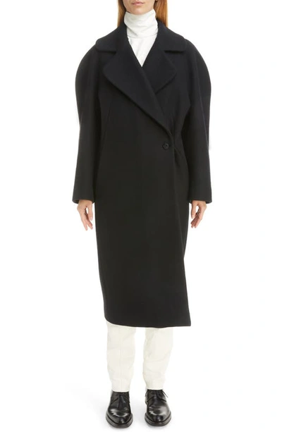 Dries Van Noten Royal Bis Wool Blend Coat In Black