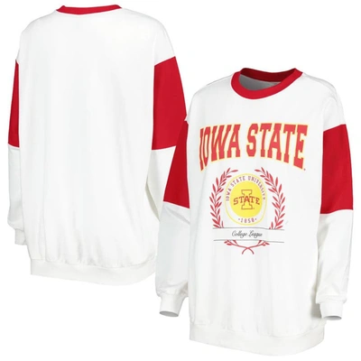 Gameday Couture Women's  White Iowa State Cyclones It's A Vibe Dolman Pullover Sweatshirt