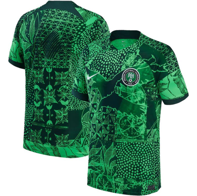 Nike Nigeria 2022/23 Stadium Home Big Kids'  Dri-fit Soccer Jersey In Green Spark,pine Green,black,white