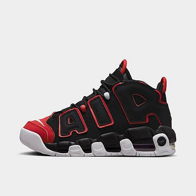 Nike Air More Uptempo Big Kids' Shoes In Black,university Red,white