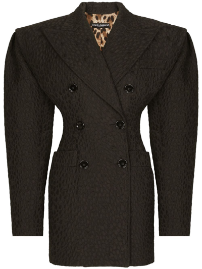 Dolce & Gabbana Black Structured Cloqué Jacket