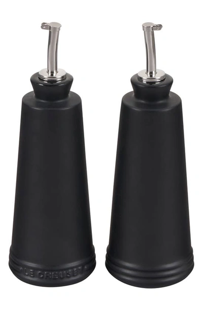 Le Creuset Stoneware Oil & Vinegar Set In Black Onyx