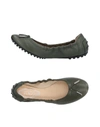 Tod's Ballet Flats In Dark Green