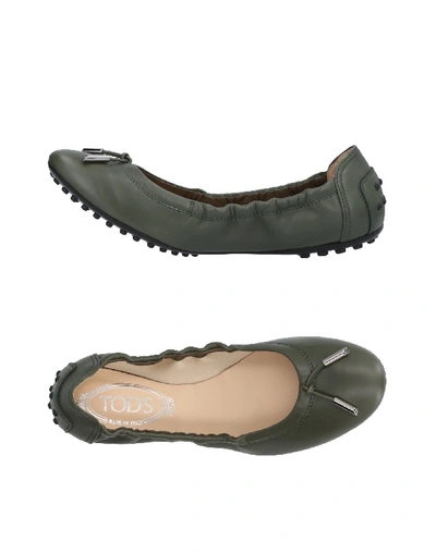 Tod's Ballet Flats In Dark Green