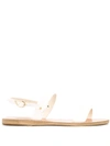Ancient Greek Sandals Clio Double-strap Leather Sandals In Off+white