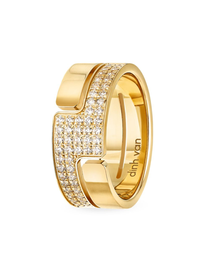 Dinh Van Women's Seventies 18k Gold & Diamond Medium Ring In Yellow Gold
