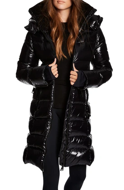 Sam Savannah Hooded Puffer Coat In Jet