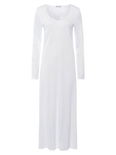 Hanro Zelda Long Sleeve Nightgown In White