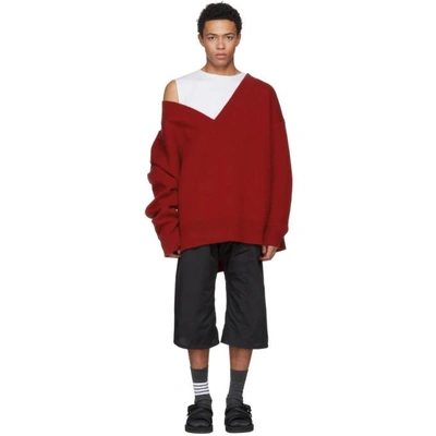 Raf Simons Red Classic Oversized Sweater