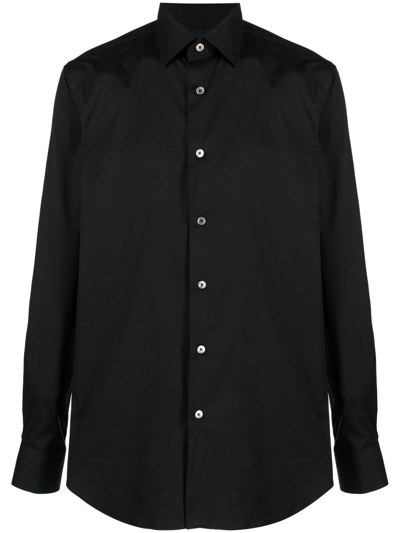 Paul Smith Long-sleeve Merino Shirt In 黑色