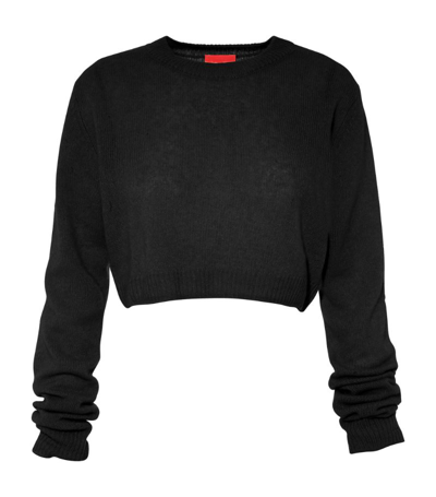 Cashmere In Love Como Cropped Cashmere Jumper In Black