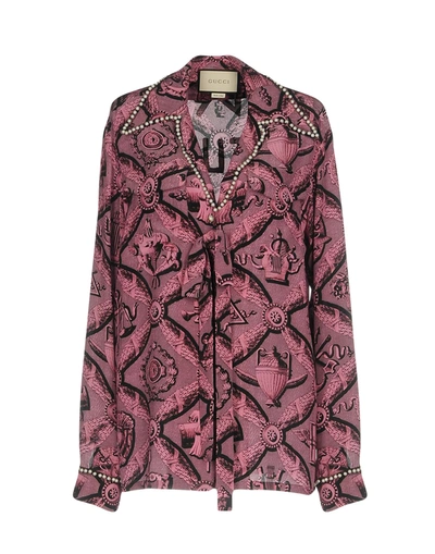 Gucci Patterned Shirts & Blouses In Garnet