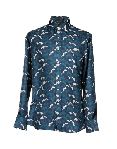 Tod's Patterned Shirt In Dark Blue