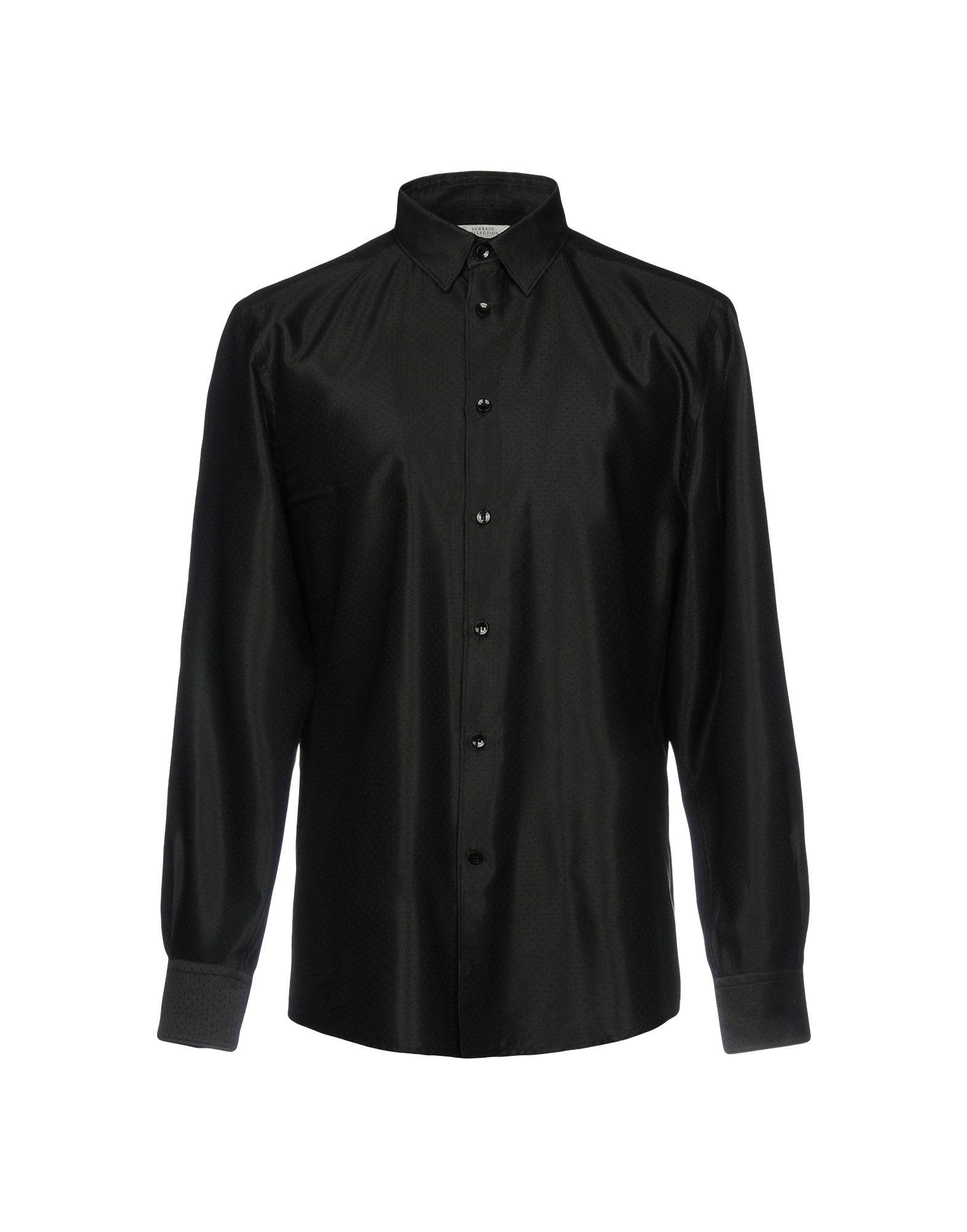 Красивая черная рубашка. Рубашка Versace collection. Рубашка Версаче мужская черная. Рубашка атласная мужская Версаче. Черная рубашка Хенджина Версаче.