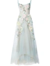 Marchesa Notte Embellished Ball Gown In Grey