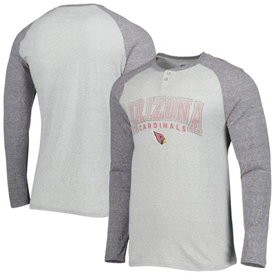 Concepts Sport Heather Gray Arizona Cardinals Ledger Raglan Long Sleeve Henley T-shirt