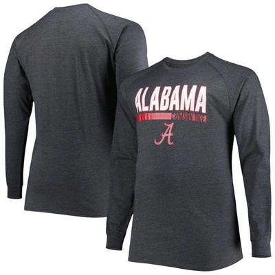 Profile Men's Heather Gray Alabama Crimson Tide Big And Tall Two-hit Long Sleeve T-shirt