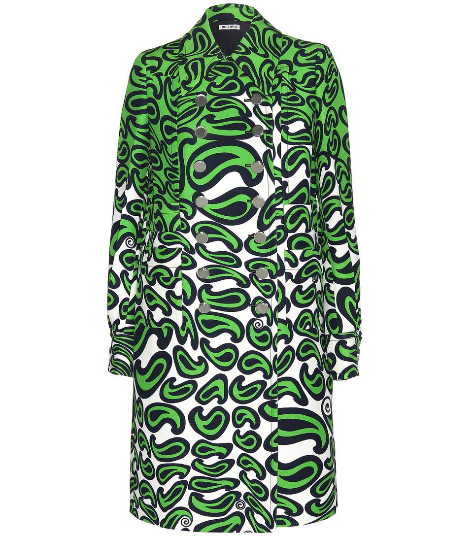 Miu Miu Printed Coat In Erla | ModeSens