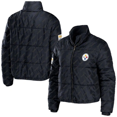 Wear By Erin Andrews Black Pittsburgh Steelers Puffer Full-zip Jacket
