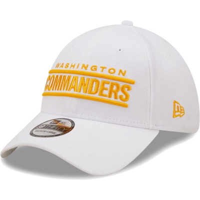 New Era White Washington Commanders Wordmark Iced Ii 39thirty Flex Hat