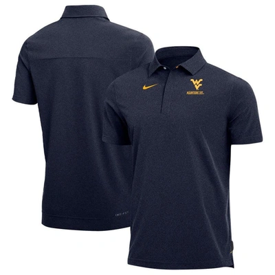 Nike Heathered Navy West Virginia Mountaineers Coach Performance Polo In Heather Navy