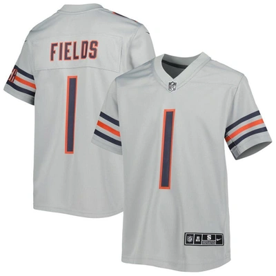 Nike Kids' Youth  Justin Fields Gray Chicago Bears Inverted Game Jersey