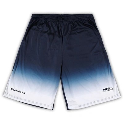 Profile College Navy Seattle Seahawks Big & Tall Faded Shorts