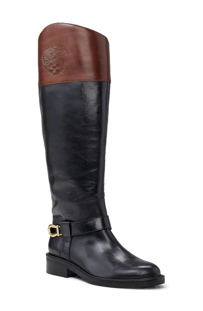 Vince Camuto Amanyir Knee High Boot In Black/cocoa Biscuit