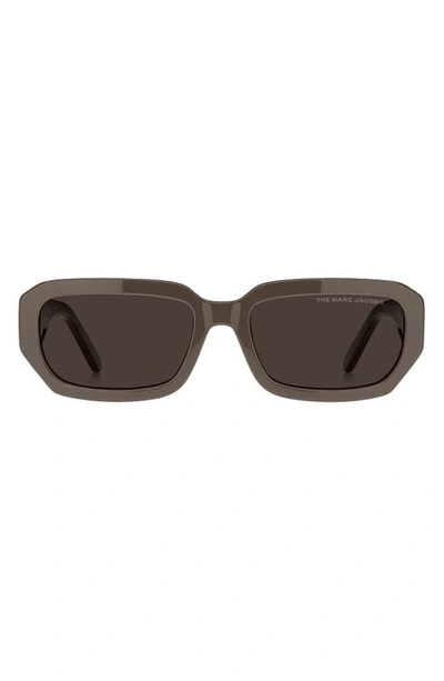 Marc Jacobs 56mm Rectangular Sunglasses In Brown