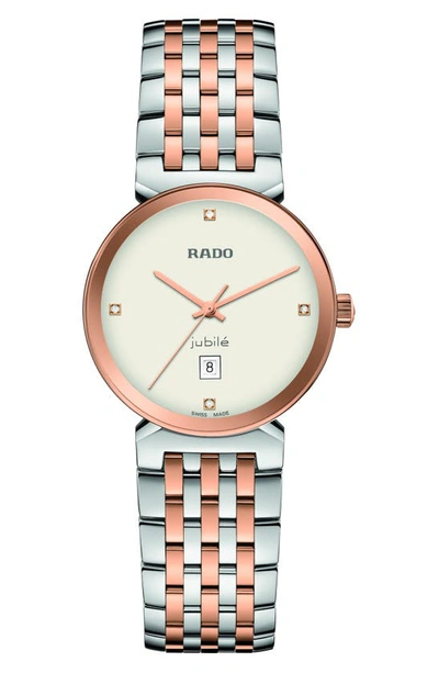 Rado Florence Classic Bracelet Watch, 30mm In Silver/ Rose Gold