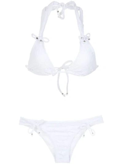 Amir Slama Textured Bikini Set In White