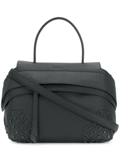 Tod's Wave Leather Mini Shoulder Bag In Black