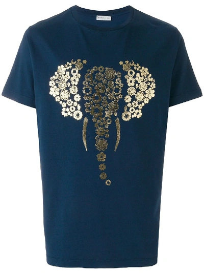 Etro Embellished Elephant T-shirt In Blue