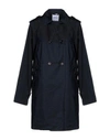 Aspesi Double Breasted Pea Coat In Dark Blue