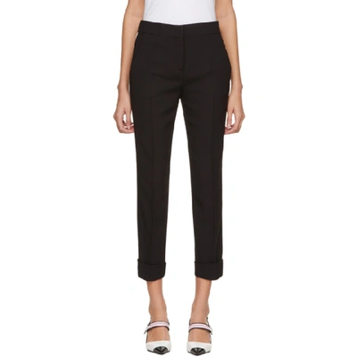 Prada Cropped Tailored Trousers In F057z Black