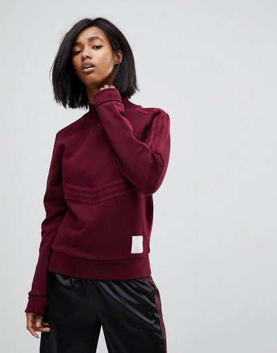 Adidas Originals Adibreak High Neck Sweatshirt In Maroon - Red | ModeSens