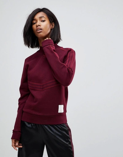 Adidas Originals Adibreak High Neck Sweatshirt In Maroon Red ModeSens