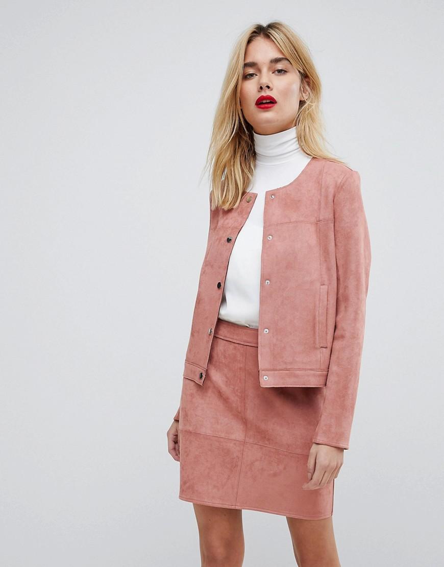 visdom dette lige Vero Moda Two-piece Faux Suede Blazer - Pink | ModeSens