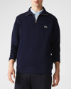 Lacoste Zip Cotton Sweatshirt In Blue