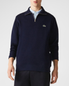 Lacoste Zip Cotton Sweatshirt In Navy