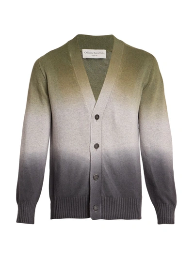 Officine Generale Miles Double Dip Dyed Woven Cardigan In Multi-colour